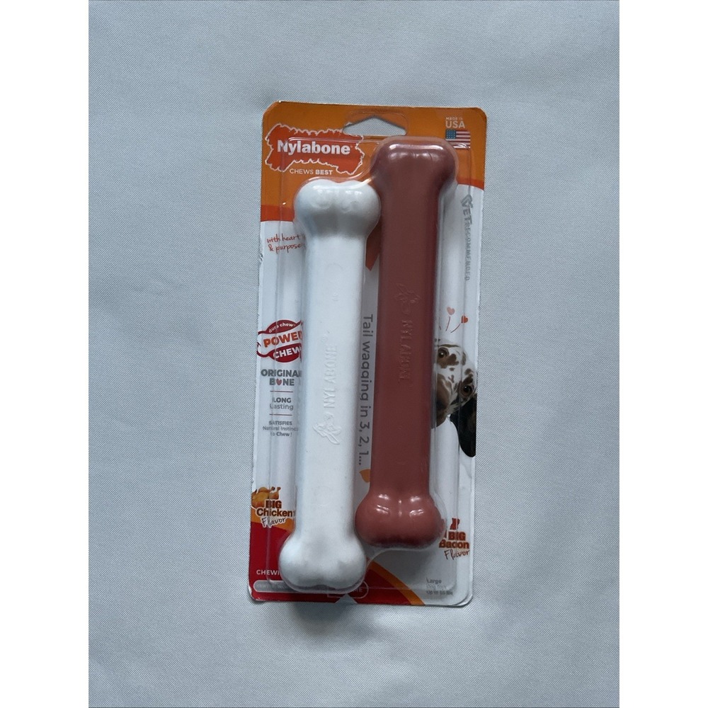 DuraChew Power Chew Bacon & Chicken Twin Pack Giant 2 Packets By Nylabone